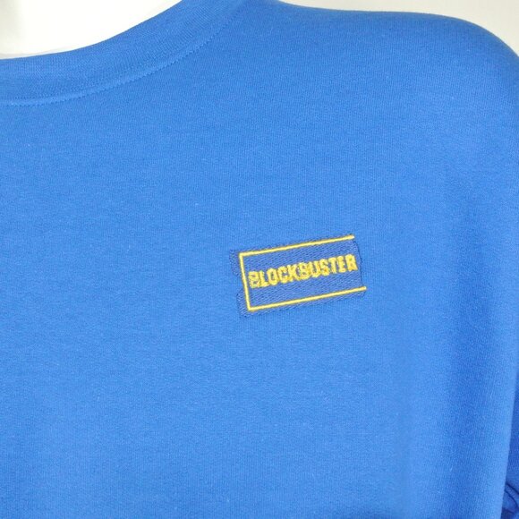 BLOCKBUSTER VIDEO Vintage Blue Sweatshirt Employee Uniform Shirt NEW - Picture 4 of 9